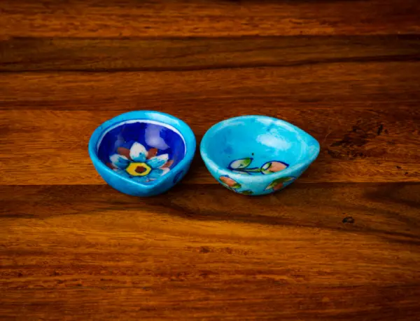 Blue pottery diyas